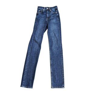 H&M Divided High Rise Skinny Jeans Womens 0 Blue Medium Wash Stretch Denim